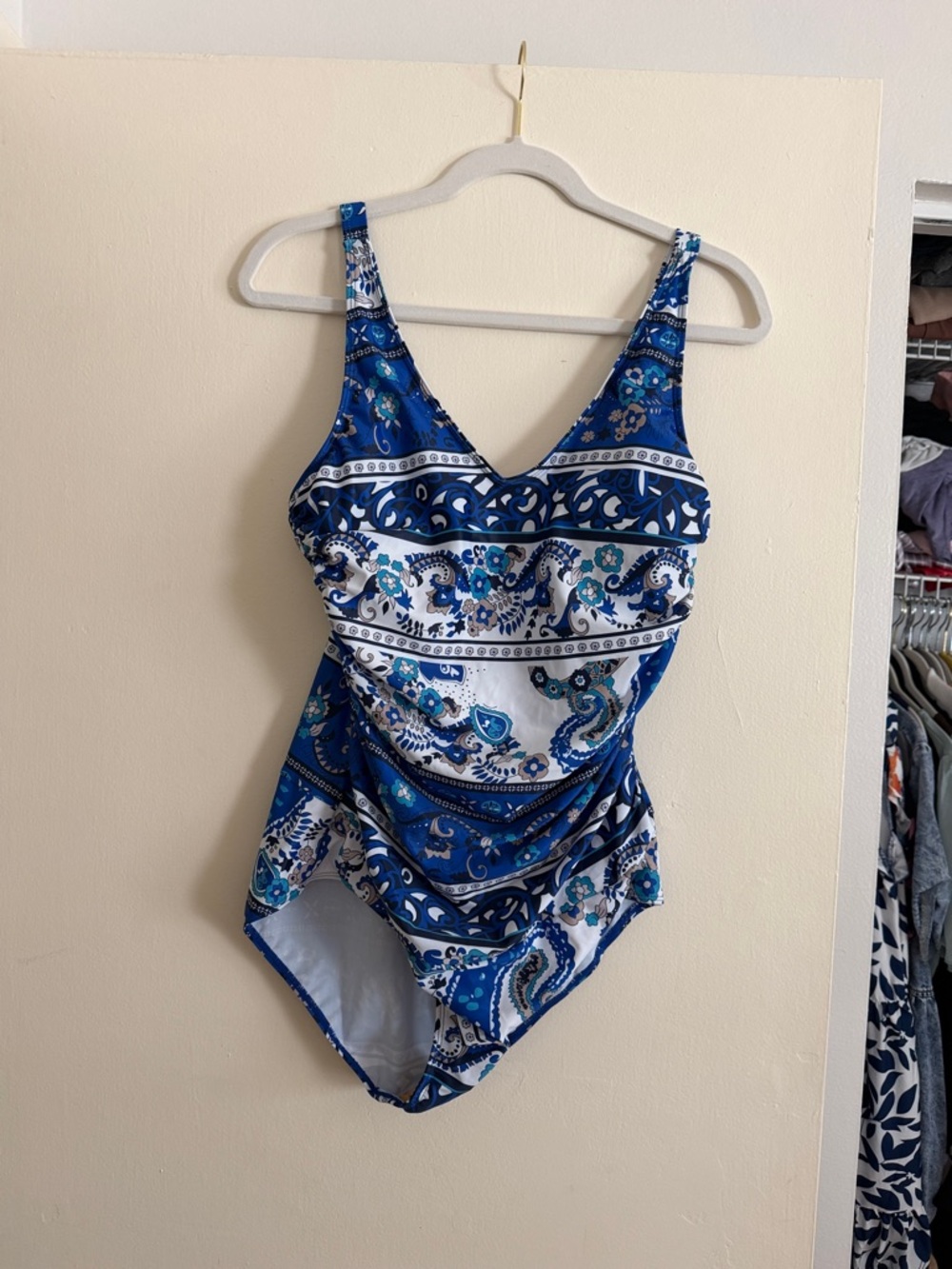 Blue Paisley One-Piece Swimsuit